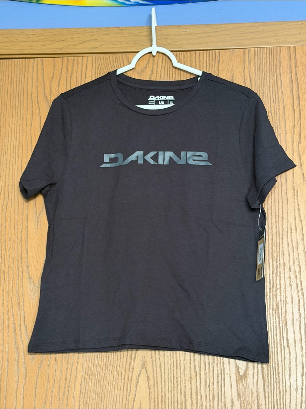 Dakine DA Rail S/S Tee Women’s Lg Black Cotton Crew Neck Graphic Logo T-Shirt